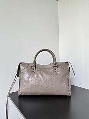 Balenciaga Le City Bag Medium in Dark Noix Brown Arena Lambskin - 38.5x24x15cm - 2