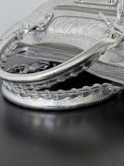 Balenciaga Le City Bag Medium in Silver Metallized Arena Lambskin - 38.5x24x15cm - 6