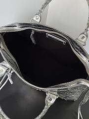 Balenciaga Le City Bag Medium in Silver Metallized Arena Lambskin - 38.5x24x15cm - 4