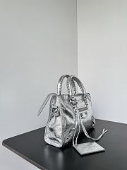 Balenciaga Le City Bag Small in Silver Metallized Arena Lambskin - 30x19x9.6cm - 5