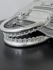 Balenciaga Le City Bag Small in Silver Metallized Arena Lambskin - 30x19x9.6cm - 2