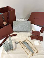 Loro Piana Extra Pocket L19 Silk, Cotton, Linen Green Fluorite/Eucalyptus/Sun Gold (B5BN) - 19x11.5x7cm - 2