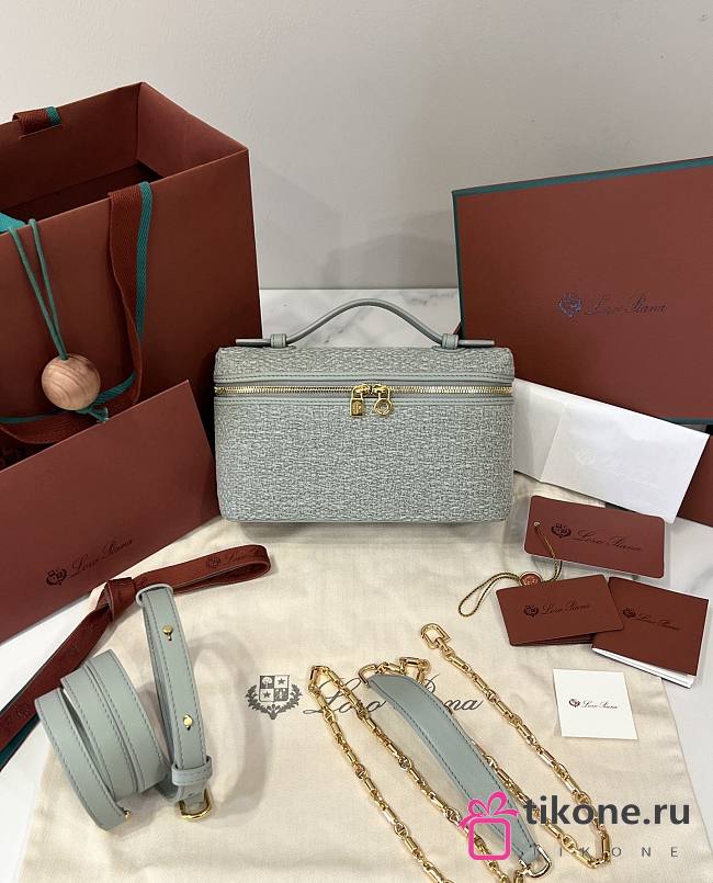 Loro Piana Extra Pocket L19 Silk, Cotton, Linen Green Fluorite/Eucalyptus/Sun Gold (B5BN) - 19x11.5x7cm - 1