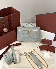 Loro Piana Extra Pocket L19 Silk, Cotton, Linen Green Fluorite/Eucalyptus/Sun Gold (B5BN) - 19x11.5x7cm - 1