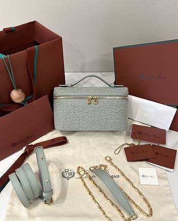 Loro Piana Extra Pocket L19 Silk, Cotton, Linen Green Fluorite/Eucalyptus/Sun Gold (B5BN) - 19x11.5x7cm