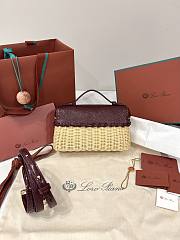 Loro Piana Extra Pocket L19 East-West Wicker Rattan, Lizard Leather Malt/Hibiscus Haze/Sun Gold (B5V5) - 11x19x7cm - 2
