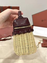 Loro Piana Extra Pocket L19 East-West Wicker Rattan, Lizard Leather Malt/Hibiscus Haze/Sun Gold (B5V5) - 11x19x7cm - 3
