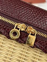 Loro Piana Extra Pocket L19 East-West Wicker Rattan, Lizard Leather Malt/Hibiscus Haze/Sun Gold (B5V5) - 11x19x7cm - 5