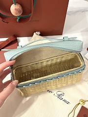 Loro Piana Extra Pocket L19 East-West Wicker Rattan, Lizard Leather Malt/Eucalyptus/Antique Silver (B5FJ) - 11x19x7cm - 4