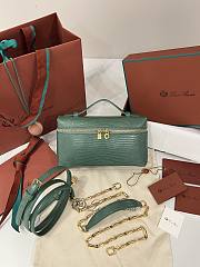 Loro Piana Extra Pocket L19 Monitor Lizard Green Lagoon/Sun Gold (51BI) - 11x19x6.5cm - 1