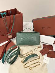 Loro Piana Extra Pocket L19 Monitor Lizard Green Lagoon/Sun Gold (51BI) - 11x19x6.5cm - 2