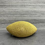 Celine Small Triomphe Beads Basket In Sisal And Calfskin Natural/Black - 18.5x11x10cm - 4