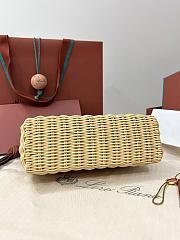 Loro Piana Extra Pocket L19 East-West Wicker Rattan, Lizard Leather Black/Sun Gold (804L) - 11x19x7cm - 2