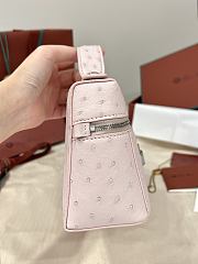 Loro Piana Extra Bag L23 Ostrich Leather Whisper Pink/Antique Silver (30JG) - 23x12x7cm - 5