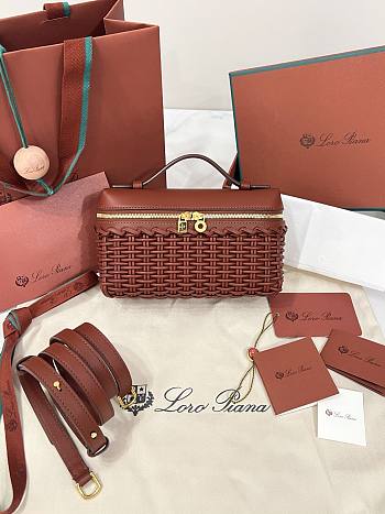 Loro Piana Extra Pocket L19 Calfskin Deep Kummel/Sun Gold (P0AI) - 11x19x7cm