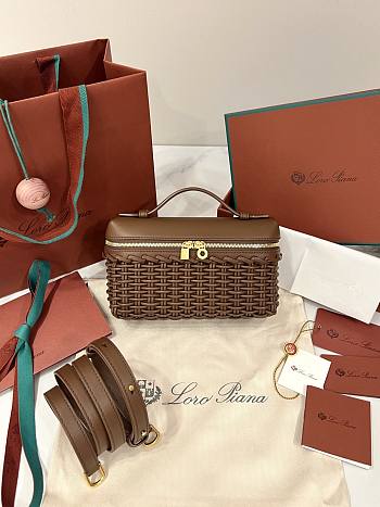 Loro Piana Extra Pocket L19 Calfskin Brown/Sun Gold - 11x19x7cm