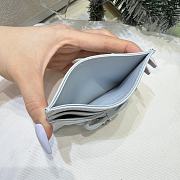 Lady Dior Freesia Card Holder Ice Blue Cannage Lambskin - 10.5x8x0.5cm - 6