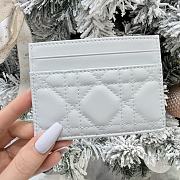 Lady Dior Freesia Card Holder Ice Blue Cannage Lambskin - 10.5x8x0.5cm - 4
