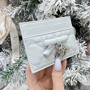 Lady Dior Freesia Card Holder Ice Blue Cannage Lambskin - 10.5x8x0.5cm - 3
