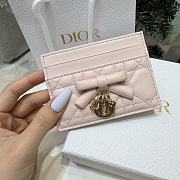 Lady Dior Freesia Card Holder Soupir Pink Cannage Lambskin - 10.5x8x0.5cm - 1