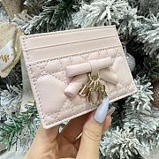 Lady Dior Freesia Card Holder Soupir Pink Cannage Lambskin - 10.5x8x0.5cm - 4