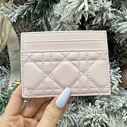 Lady Dior Freesia Card Holder Soupir Pink Cannage Lambskin - 10.5x8x0.5cm - 3