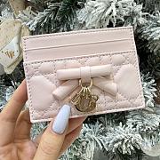 Lady Dior Freesia Card Holder Soupir Pink Cannage Lambskin - 10.5x8x0.5cm - 2