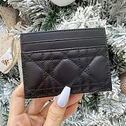 Lady Dior Freesia Card Holder Black Cannage Lambskin - 10.5x8x0.5cm - 5