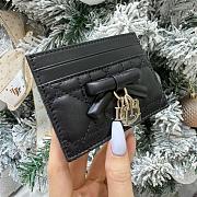 Lady Dior Freesia Card Holder Black Cannage Lambskin - 10.5x8x0.5cm - 4