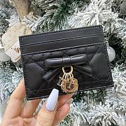 Lady Dior Freesia Card Holder Black Cannage Lambskin - 10.5x8x0.5cm - 3