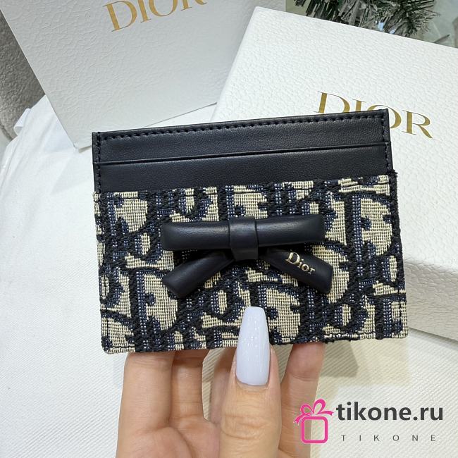 Dior Promenade Freesia Card Holder Blue Dior Oblique Jacquard - 10.5x8x0.5cm - 1