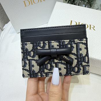 Dior Promenade Freesia Card Holder Blue Dior Oblique Jacquard - 10.5x8x0.5cm
