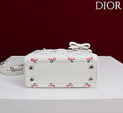 Dioramour Mini Lady Dior Bag with Chain White Cannage Lambskin Embroidered with Multicolor Doves & Roses Motif - 18x15x7cm - 4