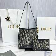 Small Dior Médaillon Bucket Bag Blue Dior Oblique Jacquard - 19x18x12.5cm - 3