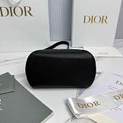Small Dior Médaillon Bucket Bag Black Grained Calfskin - 19x18x12.5cm - 6
