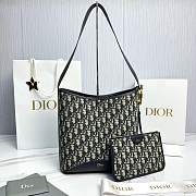 Medium Dior Médaillon Bucket Bag Blue Dior Oblique Jacquard - 26.5x26x15cm - 1
