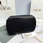 Medium Dior Médaillon Bucket Bag Black Grained Calfskin - 26.5x26x15cm - 3
