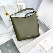 Medium Dior Médaillon Bucket Bag Khaki Grained Calfskin - 26.5x26x15cm - 3