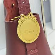 Medium Dior Médaillon Bucket Bag Hermitage Red Grained Calfskin - 26.5x26x15cm - 2