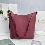 Medium Dior Médaillon Bucket Bag Hermitage Red Grained Calfskin - 26.5x26x15cm - 5