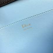 Dior Médaillon Envelope Pouch with Strap Black and Myosotis Blue Grained Calfskin - 20.5x13.5x4cm - 6