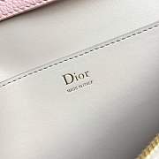 Dior Médaillon Envelope Pouch with Strap Rose Tendre and Gris Pietro Grained Calfskin - 20.5x13.5x4cm - 5