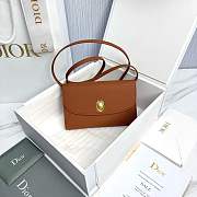 Dior Médaillon Envelope Pouch with Strap Marron Bobby and Lingerie Pink Grained Calfskin - 20.5x13.5x4cm - 6