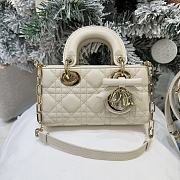 Dior Or Mini Lady D-Joy Bag Craie Cannage Lambskin Bow - 19x10.5x5.5cm - 1