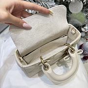 Dior Or Mini Lady D-Joy Bag Craie Cannage Lambskin Bow - 19x10.5x5.5cm - 6