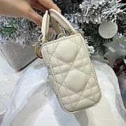 Dior Or Mini Lady D-Joy Bag Craie Cannage Lambskin Bow - 19x10.5x5.5cm - 5