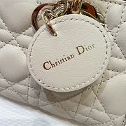 Dior Or Mini Lady D-Joy Bag Craie Cannage Lambskin Bow - 19x10.5x5.5cm - 4