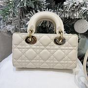 Dior Or Mini Lady D-Joy Bag Craie Cannage Lambskin Bow - 19x10.5x5.5cm - 3