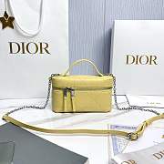 Dior Trianon Soft Vanity Mini Bag Mimosa Flat Macrocannage Lambskin - 19x11x5cm - 1
