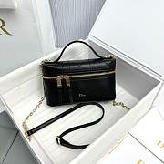 Dior Trianon Soft Vanity Mini Bag Black Flat Macrocannage Lambskin - 19x11x5cm - 6